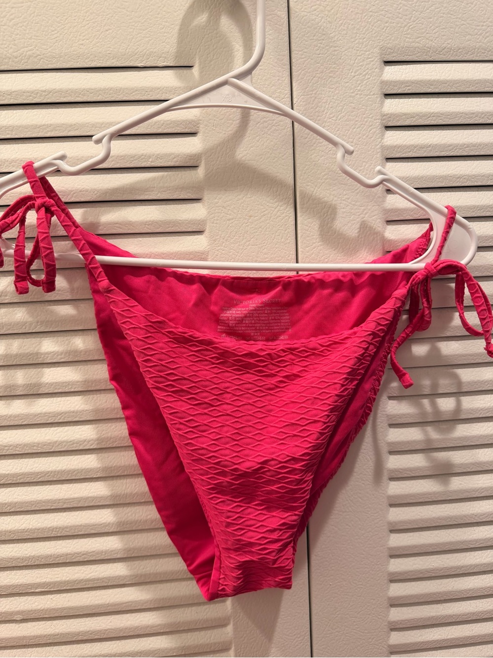 Victoria's Secret Hot Pink Tie-Side Bikini Bottoms
